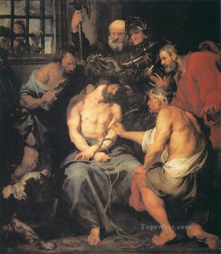 Crowning with Thorns Baroque biblical Anthony van Dyck Oil Paintings